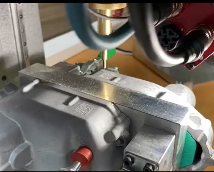 Data matrix code on cast aluminium