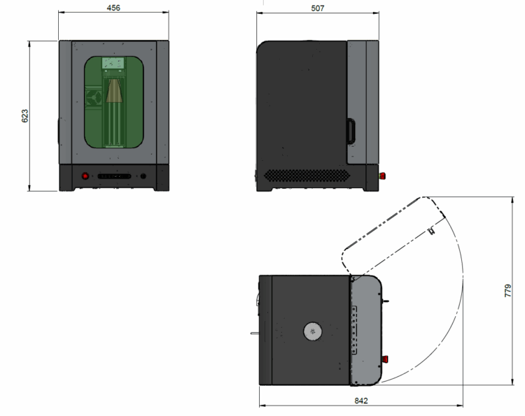 Layoutzeichnung des Markmate Lasers