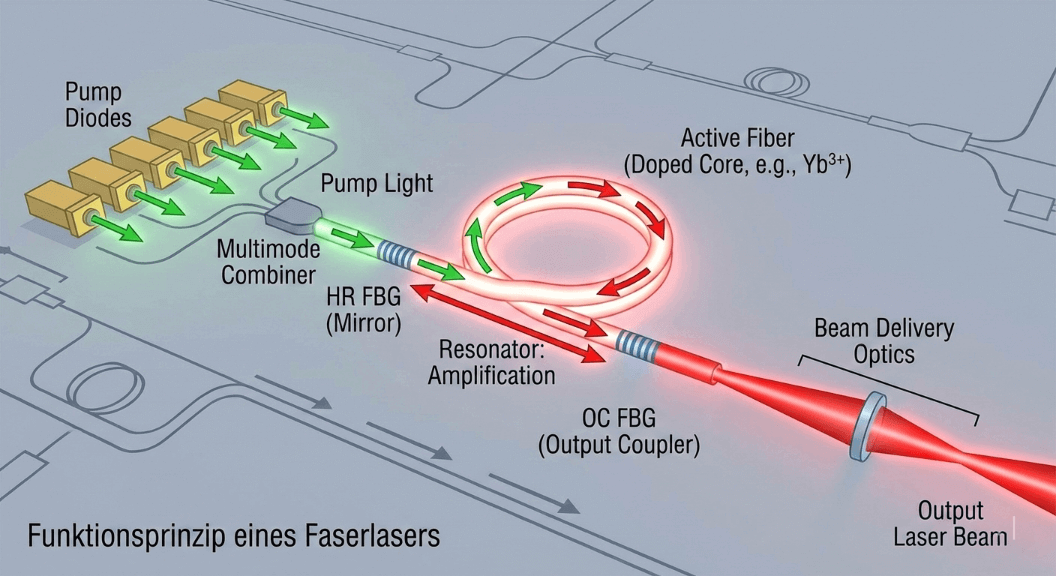 Prinzip eines Faserlasers Prinzip eines Faserlasers